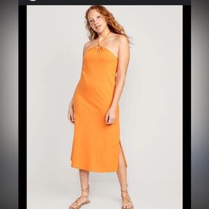 Old Navy Orange HalterMidi  Dress